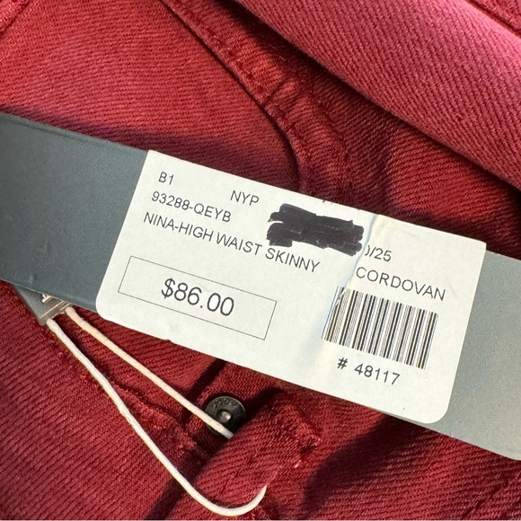 NWTs Tractr Size 0/25 Nina High Rise Slim Fit Pants. Color is Cordovan - Picture 7 of 12